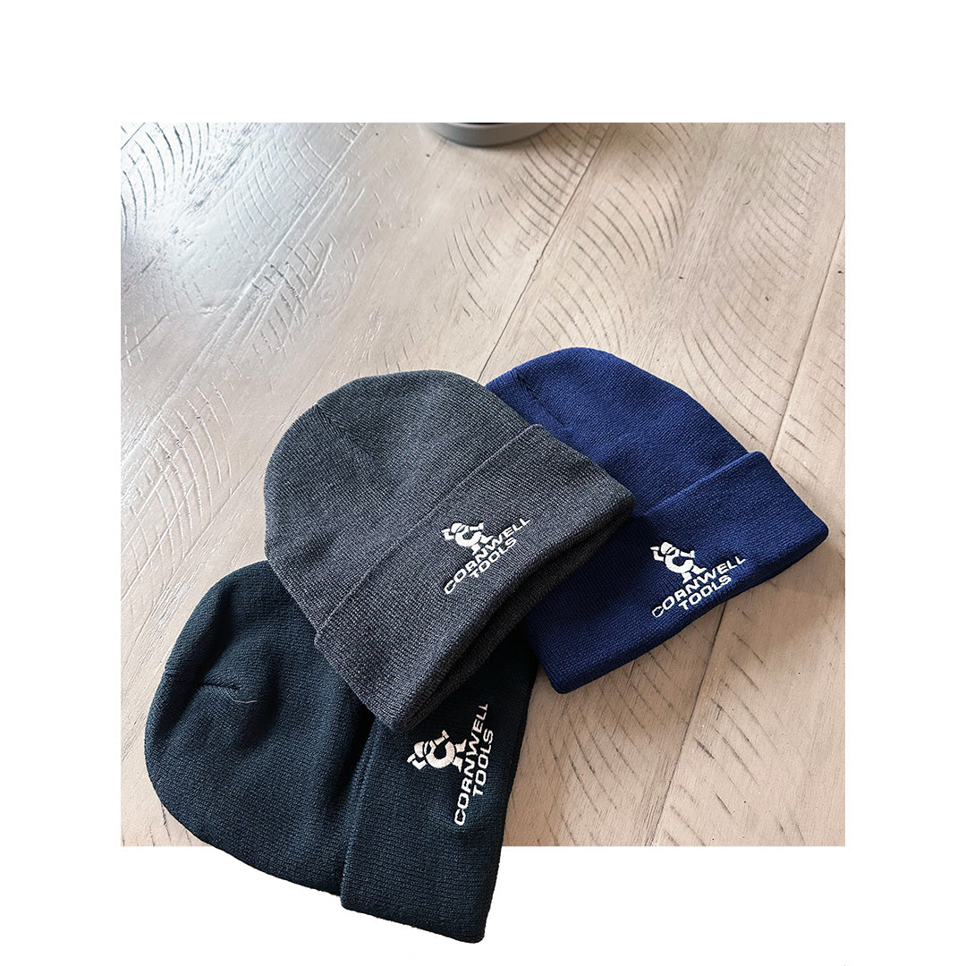 Sportsman SP12 pink beanie mockup featuring placeholder text 'Your Logo Here' for custom embroidery