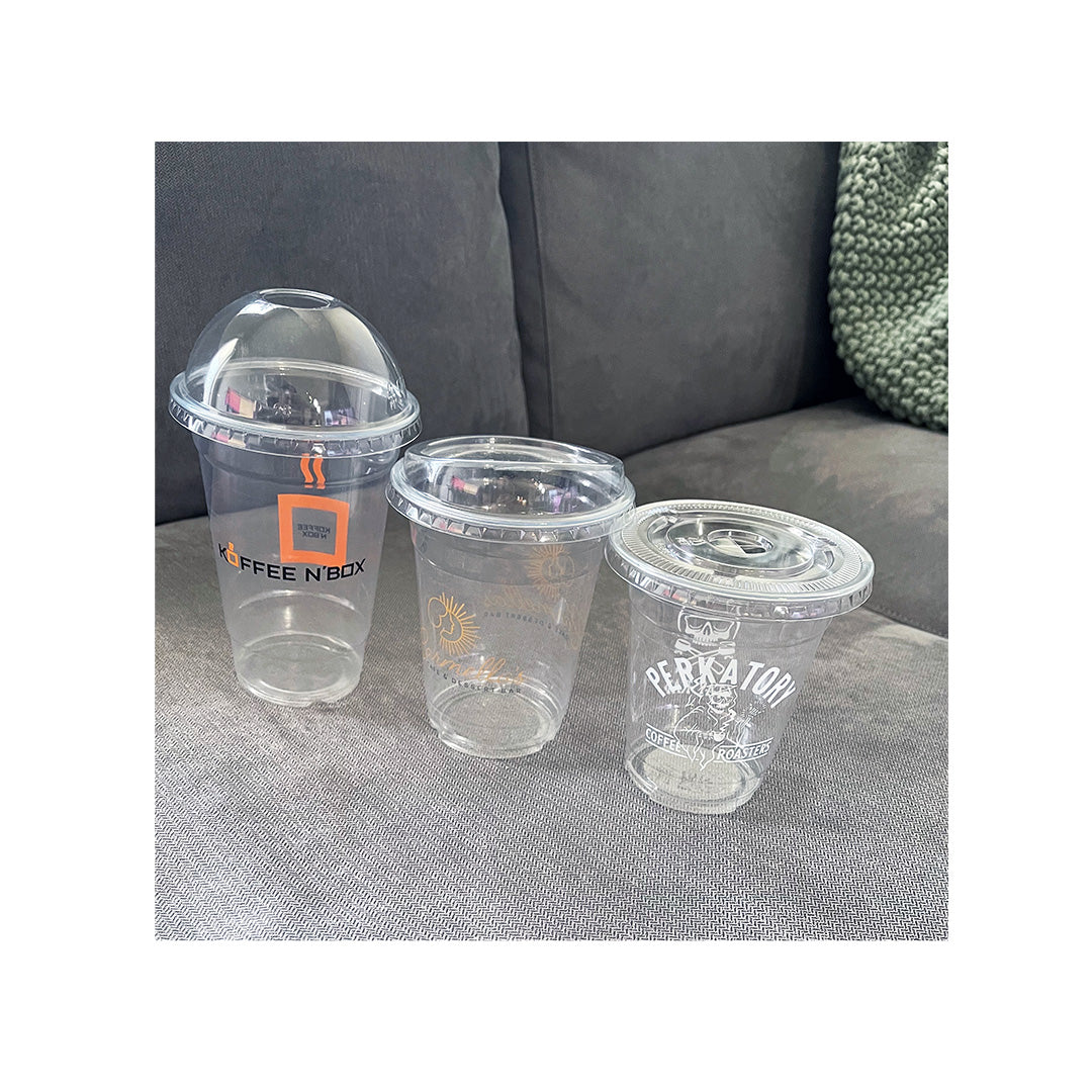 Clear Cold Cups with lids for to-go drinks